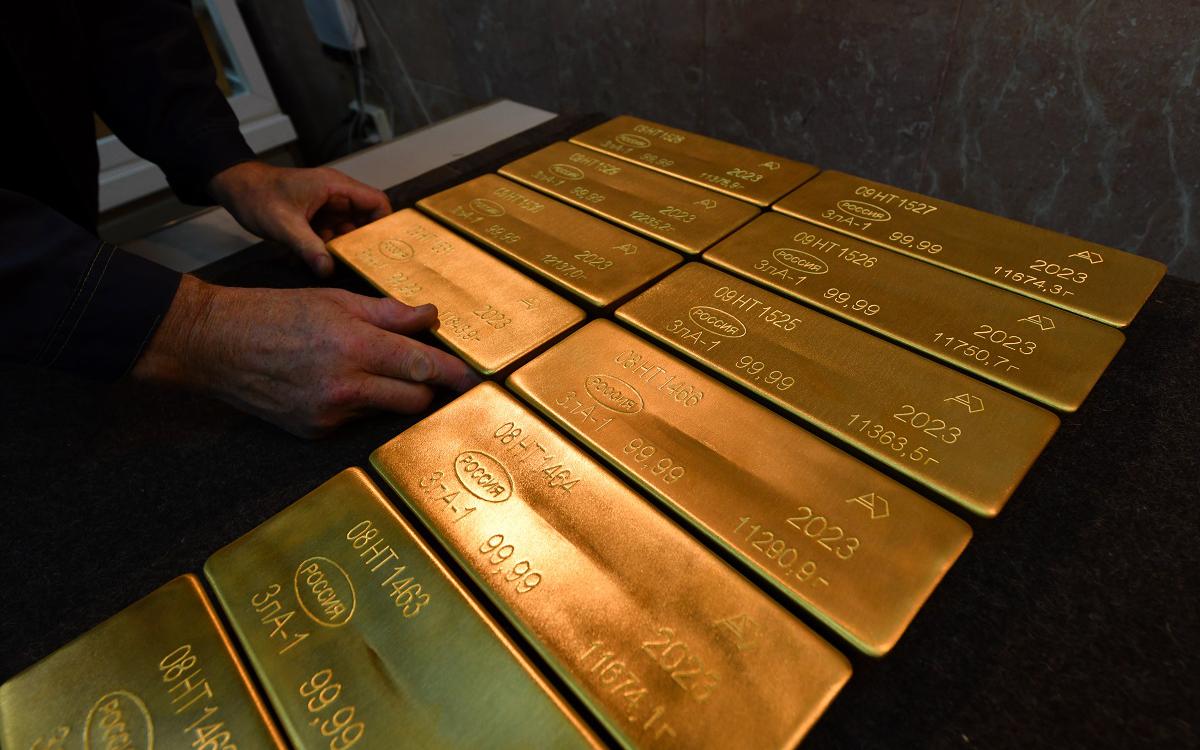 Доля золота в резервах Банка России достигла почти 300 млрд долларов