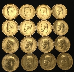 Золотая монета  10 рублей  Николая 2 (II) 1898, 1899, 1900, 1901, 1902, 1909, 1910, 1911. Николаевский червонец.