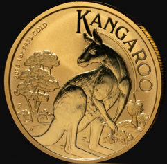 Золотая монета Австралии 100 долларов "Кенгуру",  Australian Gold Kangaroo 1 унция, 31,1г. разные года